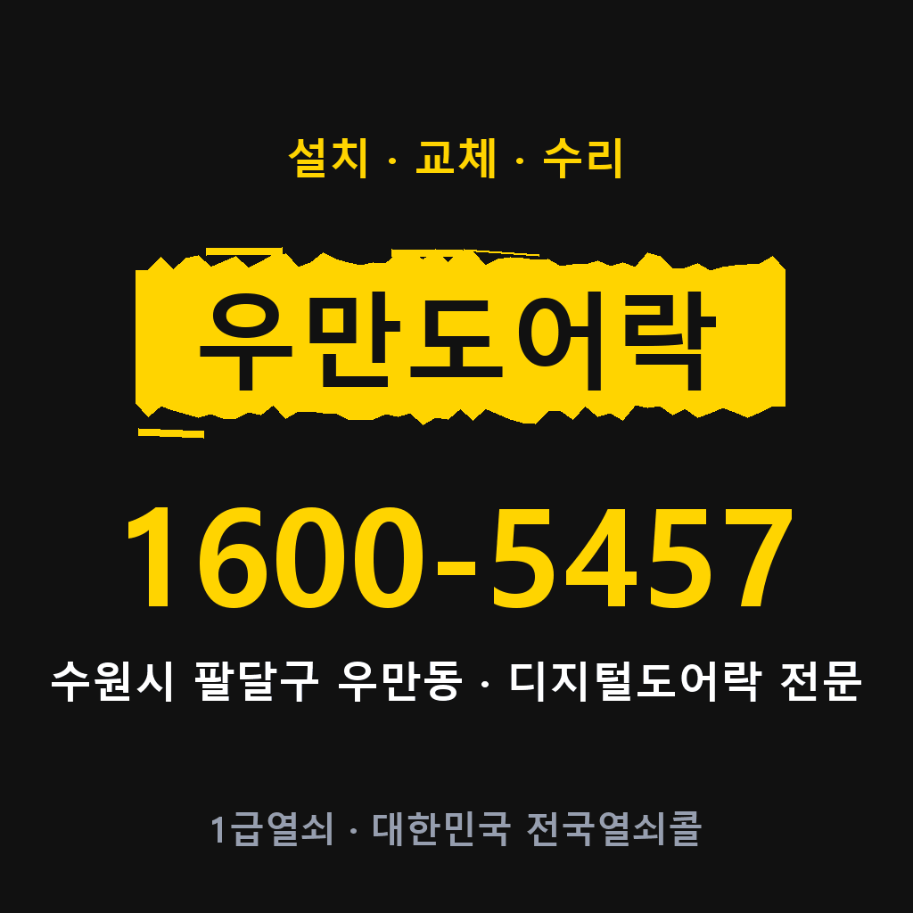 수원시 우만동 도어락 설치 교체 수리 현장 출장 1600-5457